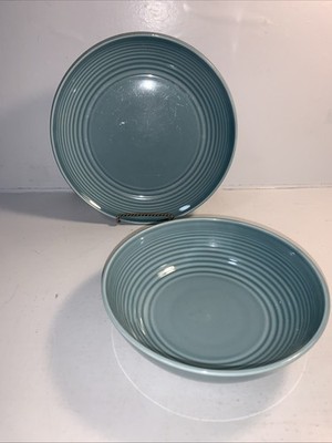 Set of Gordon Ramsay Royal Doulton Maze Teal 7'' Soup Bowl & 8.5'' Luncheon Plate