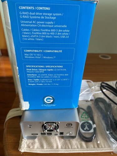 G-Technology G-Raid External Hard Drive 2TB USB 2.0/ eSATA / FW800 0G00271 - Picture 2 of 3