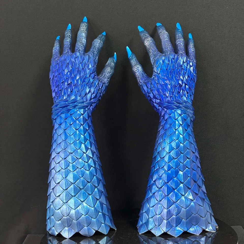 Синий коготь перчатки с прикрепленными ногтями костюм аксессуар для взрослых пара - Изображение 3 из 4