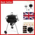 Charcoal BBQ Grill Portable Kettle 54cm Black Steel Outdoor Camping Garden