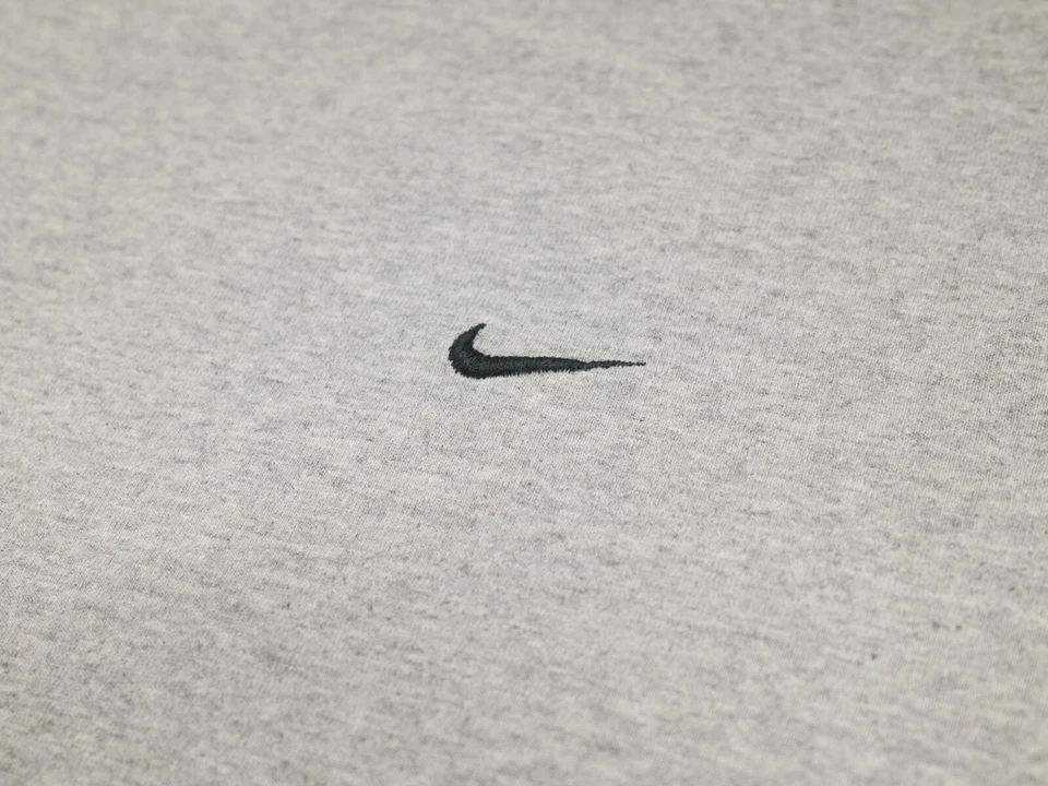 耐克复古 T 恤男式 L 灰色标签 Swoosh 标志田径 90 年代褪色柔软黑色 — 第 3/4 张图片