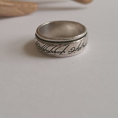 NLP TNC STERLING SILVER LORD OF THE RINGS ONE RING SZ 14 MENS 2003 NOBLE  SPINNER