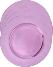 Plastic Charger Plates 4PC Set 13" Round Decorative Service Chop Dish Underplate