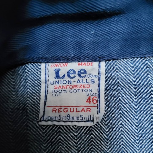 Vtg 50s LEE JEANS Denim Coveralls Two Tone Indigo Workwear Selvedge Indigo - Picture 3 of 10