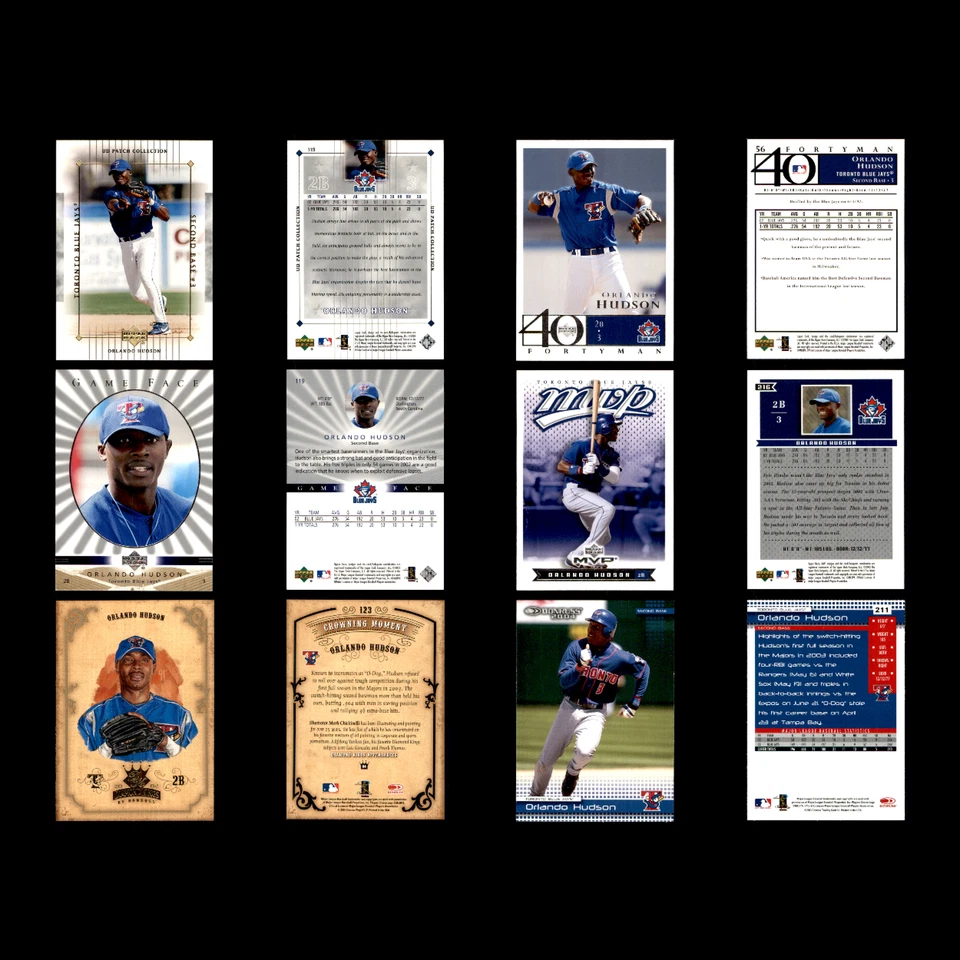 Lote 61 tarjetas de béisbol Orlando Hudson 2002-2011 conjunto Blue Jays/Diamondbacks MLB CASI NUEVO Foto 4 de 4