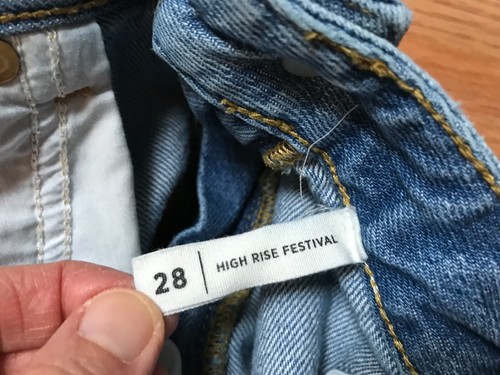 Pacsun Jean Denim Shorts Womens 28 High Rise Festival Printed Cut Off Blue - Picture 4 of 8