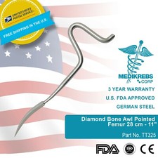 Diamond Bone Awl Pointed femur 28 cm - 11" Surgical Instruments German Steel