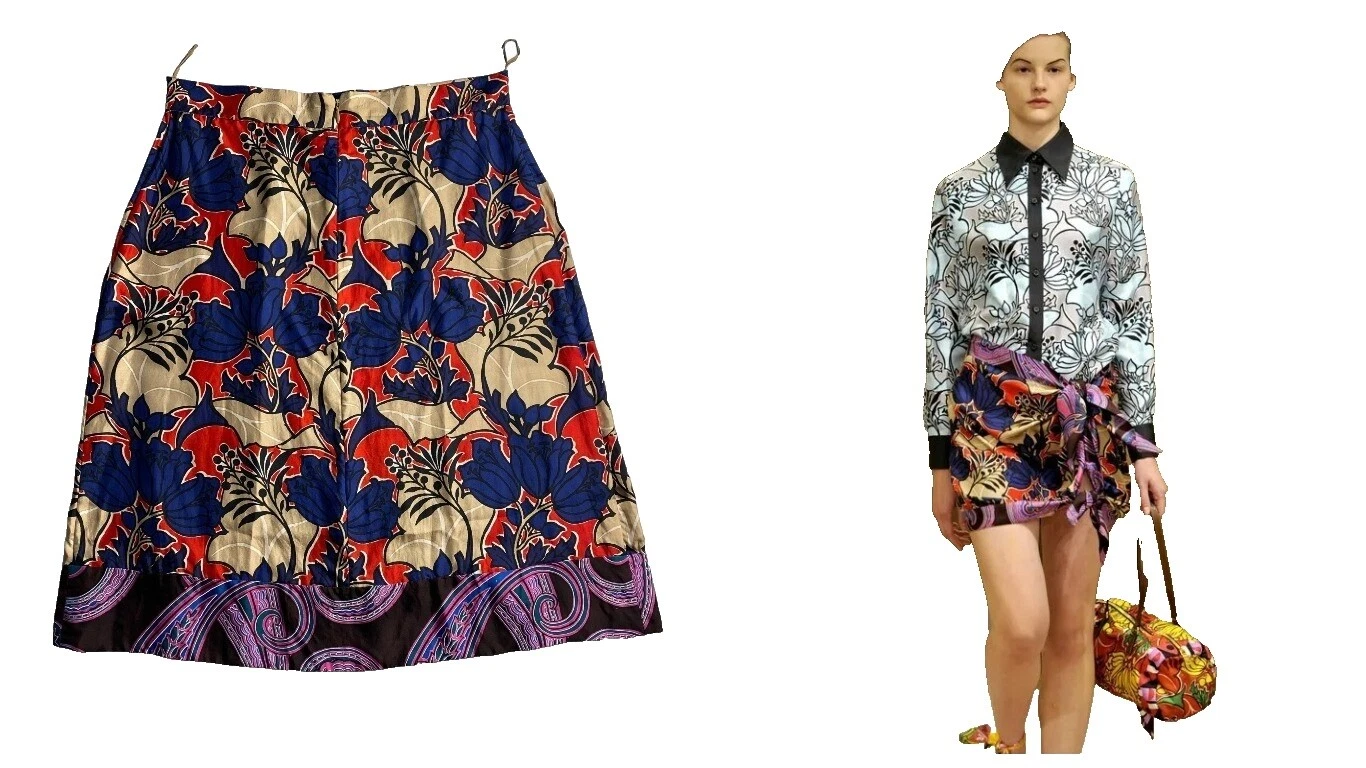 Saias femininas PRADA Seda Floral