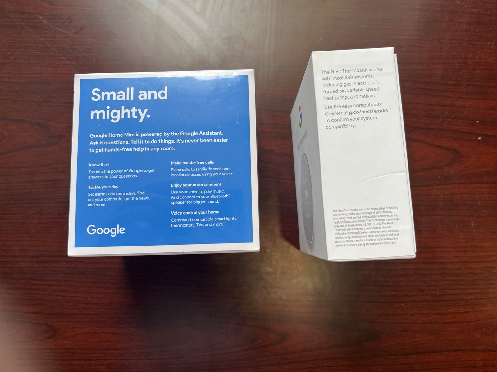 Bundle Google Nest Thermostat Programmable Smart WiFi G4CVZ And Sealed Home Mini