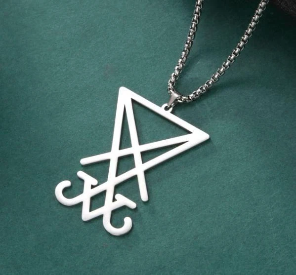 collana Sigillo di Lucifero in acciaio inossidabile esoterismo satanismo occulto