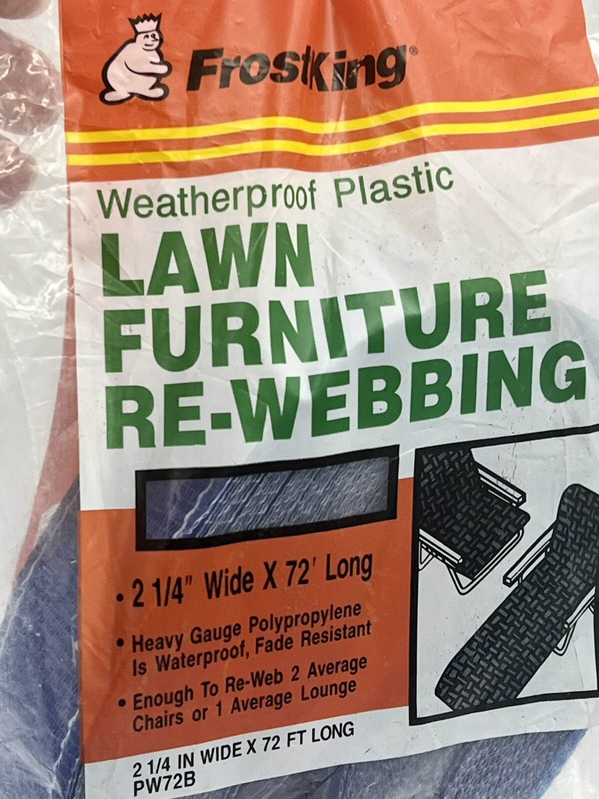 Frost King Lawn Furniture Rebing Blue 72 Foot Long 2 1/4 Inches