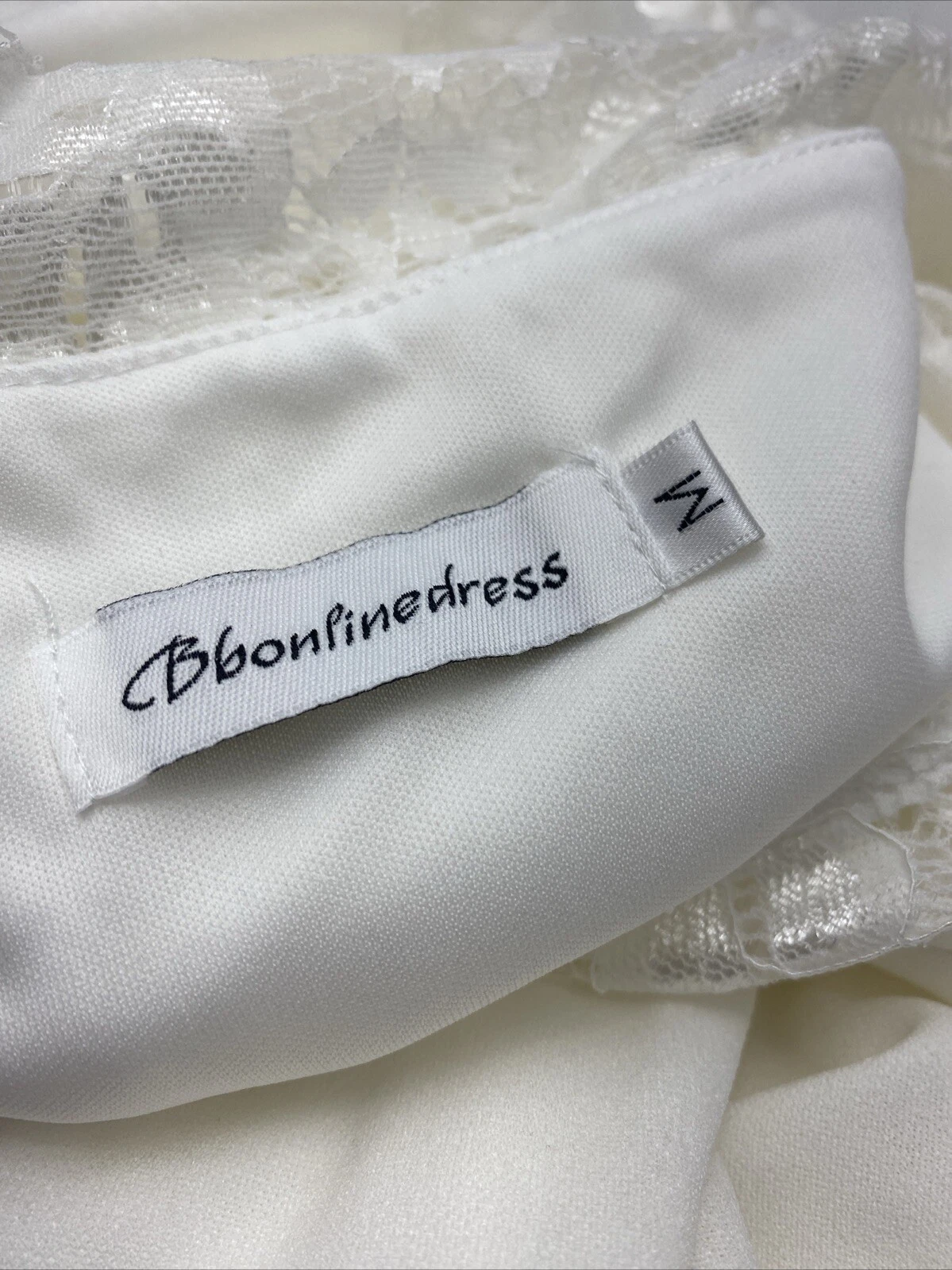 OFF WHITE Abito da donna bianco scollo a V in pizzo manica a 3 4 taglia media nuovo