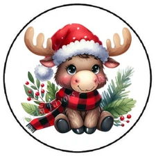 ADORABLE CHRISTMAS MOOSE ENVELOPE SEALS LABELS STICKERS PARTY FAVORS