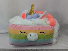 Squishable Cake Slice Unicorn Plush 10 Inch Rainbow Stuffed Animal Toy