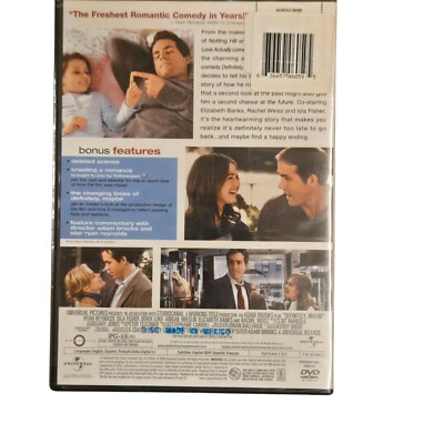 Definitely Maybe DVD Full Screen NEW Romantic Comedy Ryan Reynolds