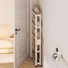 Multi-layer Storage Shelf With Hanging Basket And Universal Wheels For Kitchen