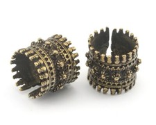 Adjustable Dotted Ring Antique Bronze Plated brass 17mm 7US inner size 3352