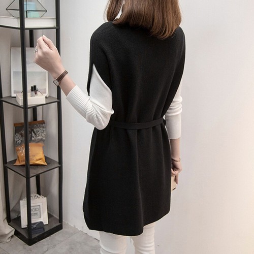 Damen Strickweste Weste Pullover Pulli Long Tank Top Pulli Ärmellos - Bild 11 von 15