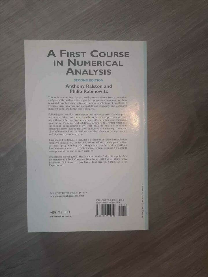 Dover Books on Mathematics Ser.: A First Course in Numerical 