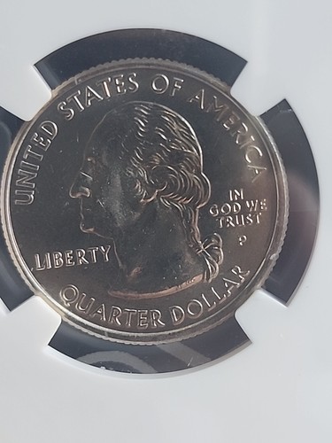2005 P REVERSE DIE BREAK 4:00 MINT ERROR WEST VIRGINIA STATE QUARTER NGC MS 66 - Picture 3 of 4