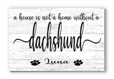Customized A House is not a Home Without a Dog Rustic Wooden Home D cor Gift