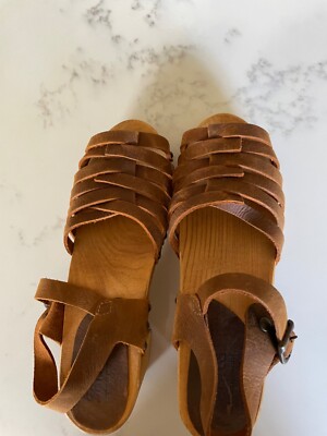 Sanita Danish clogs/tan leather size 38