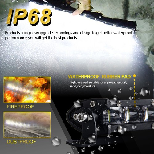 Ultra-thin Single Row Led Light Bar Offroad SUV Tractor ATV 8"14"20"32"38"44"50" - Bild 8 von 18
