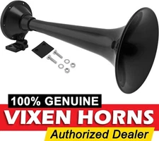 VIXEN HORNS TRAIN AIR HORN TRUMPET BLACK FOR TRUCK/CAR/SUV LOUD SOUND DB LARGE