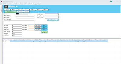 Inventory form templates with database services