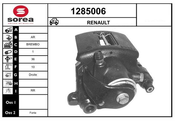 Étrier de frein SNRA 1285006 à 1 piston en fonte pour système Brembo d'origine
