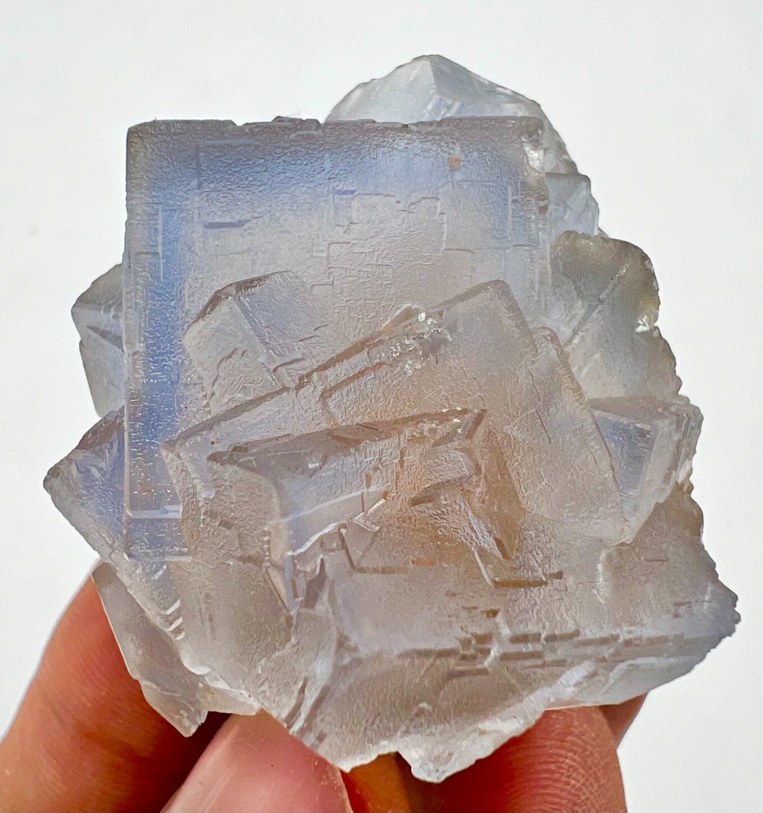 88g Stunning Natural Blue Phantom Cubic Fluorite Specimen from Kharan Pak