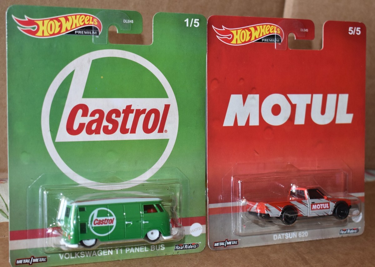 Hot Wheels Volkswagen T1 Panel Bus Castrol Motor Oil & DATSUN 620