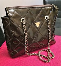 Vintage Susan Gail Women's Spanish Brown Patent Leather Bellido Shoulder Bag