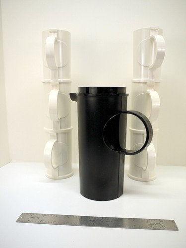 VTG DANSK Gunner Cyren 1970s Plastic MELAMINE 1 Pitcher 6 Mugs MoD Black White - Picture 10 of 14