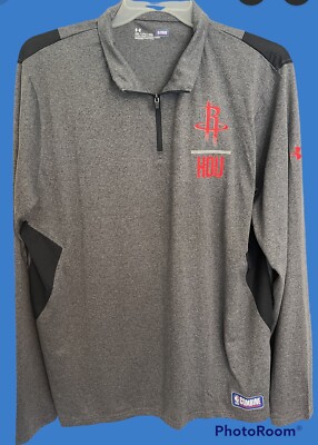 Under Armour Houston Rockets Combine Half Zip Gray Pullover 2XL NBA FREE SHIP!