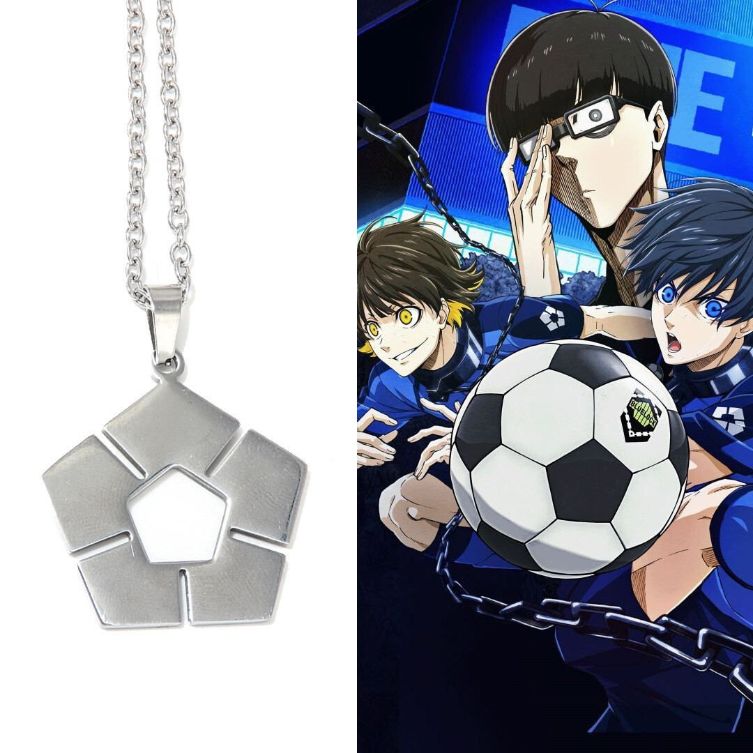 Collier Blue Lock Acier Titane - Bijou Anime, Personnage, Cosplay - Cadeau Fan Manga - Longueur Réglable