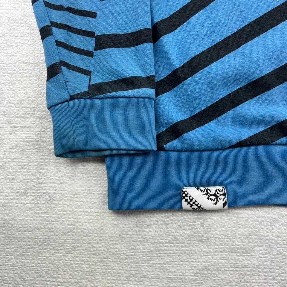 Sudadera De Colección Y2K Shaun Blanca Talla XL Azul Cremallera Completa Geométrica Sudadera con Capucha Foto 4 de 4