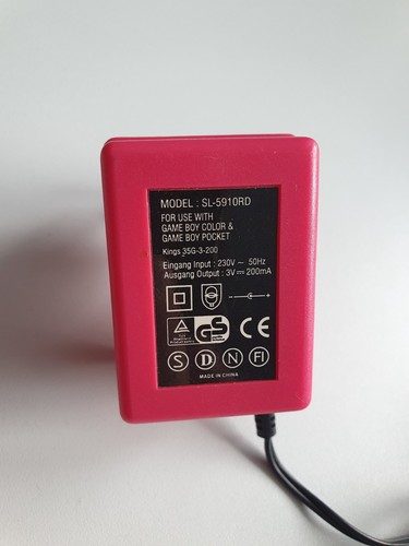 Netzteil Power Grip SL-5910 ergonomischer Griff Game Boy Color Ladegerät | Rot - Picture 5 of 6