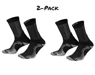 2 PACK Nike Dri-FIT Trail Running Crew Socks CU7203-010 Black Size EU 38,5-40,5 - Imagen 1 de 4