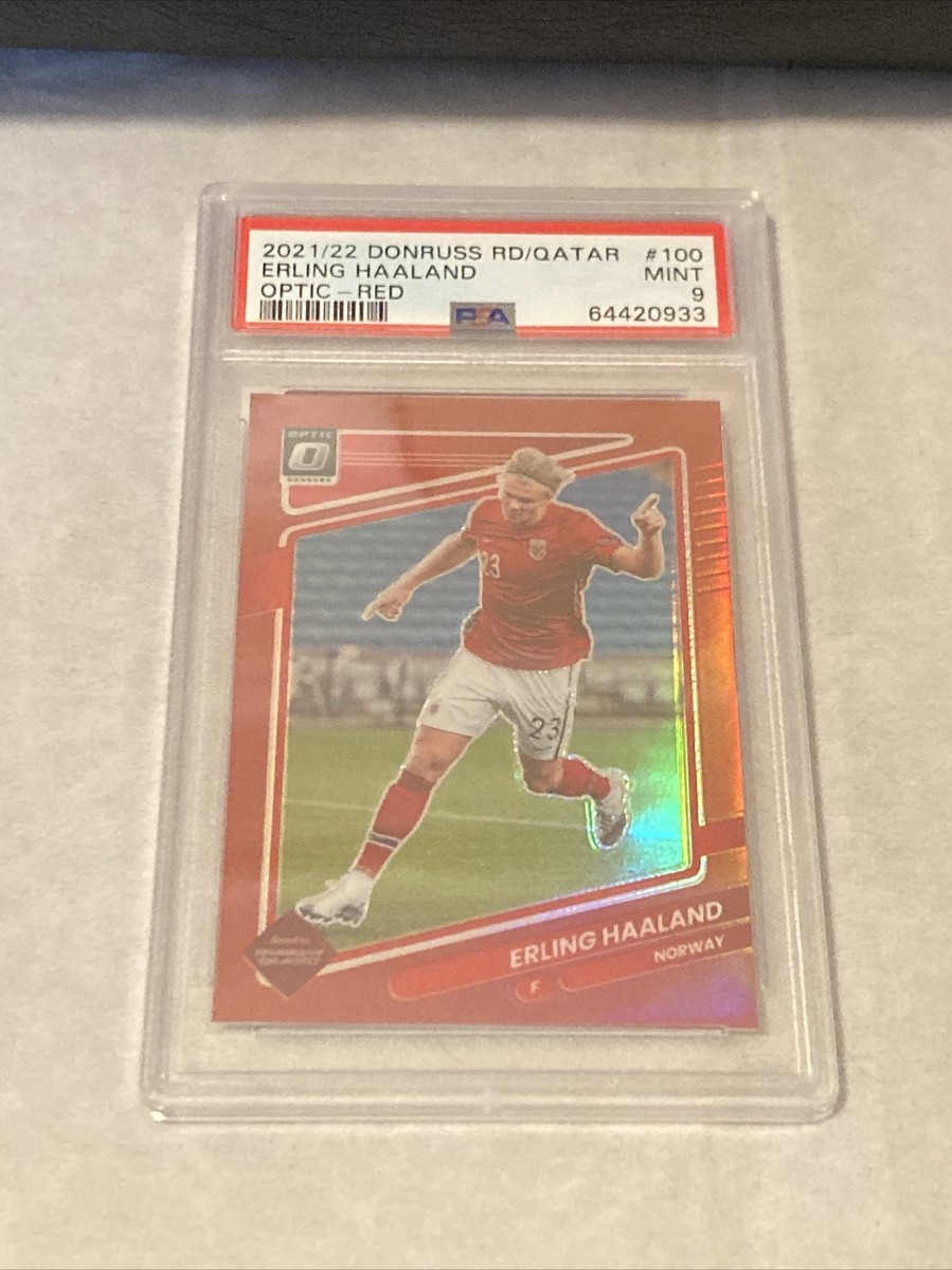 その他 haaland psa9 2021-22 PANINI DONRUSS QATAR ERLING HAALAND #100 RED PRIZM