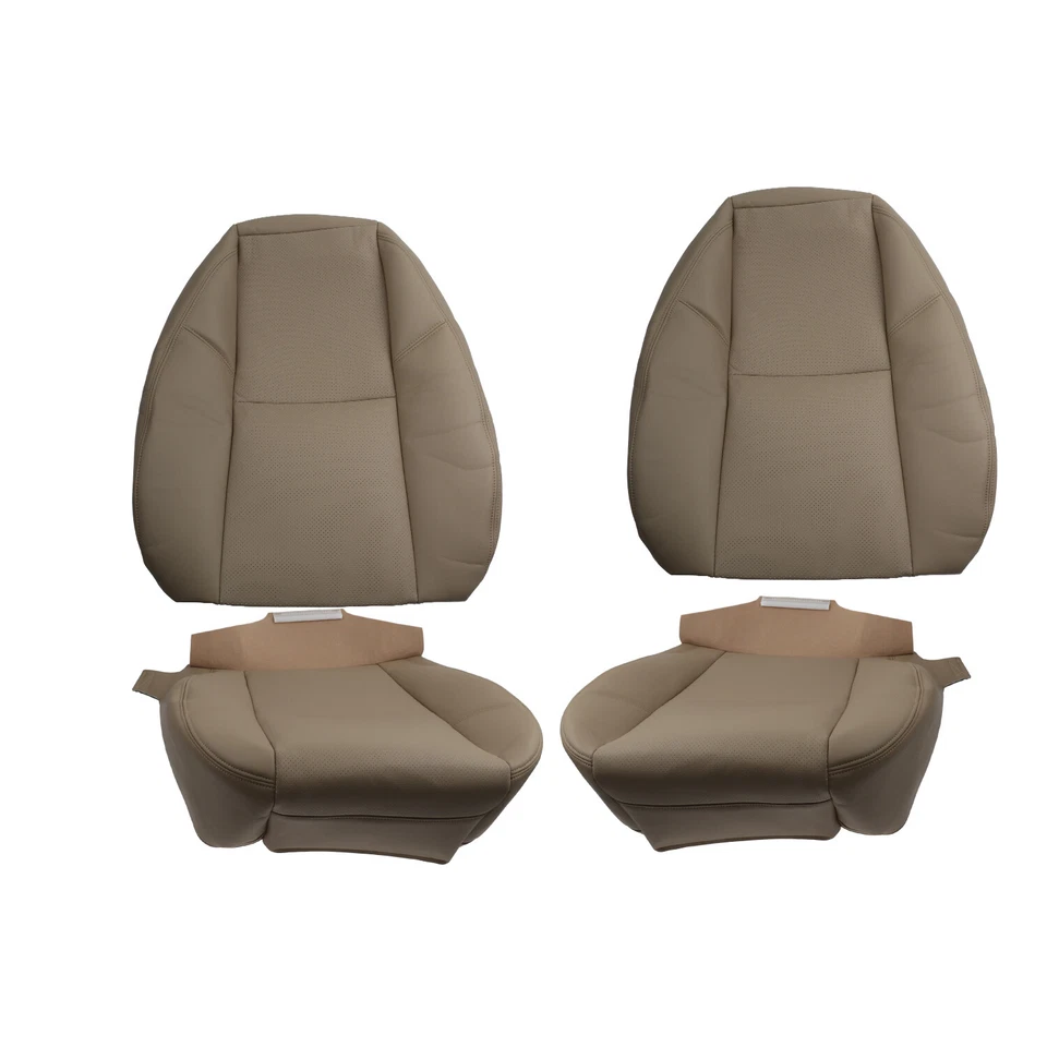 Capa de assento bronzeada traseira inclinada inferior e superior para motorista e passageiro para Cadillac Escalade - Imagem 3 de 4