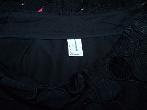 COMMENSE Laser Cut Multi Circle Double Layered Skirt Black - Women's - L - Picture 5 of 6