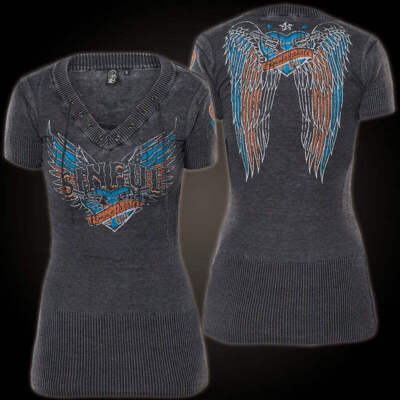 Sinful by Affliction Women's Sweater Dress ISLA Biker Tattoo