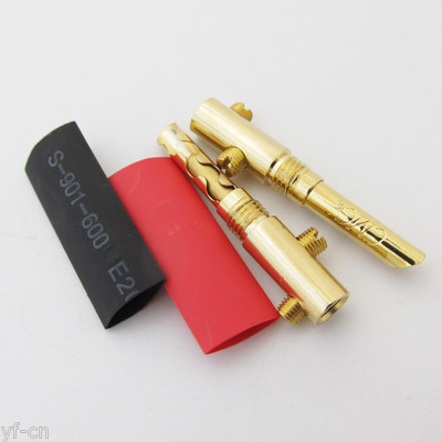 2pcs CMC Gold Plated BFA-Z 4mm Banana Plug Speaker Cable Connectors w/Heatshrink