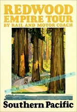 Southern Pacific 1928 Redwood Empire Tour Vintage Poster Print Retro Style Art 