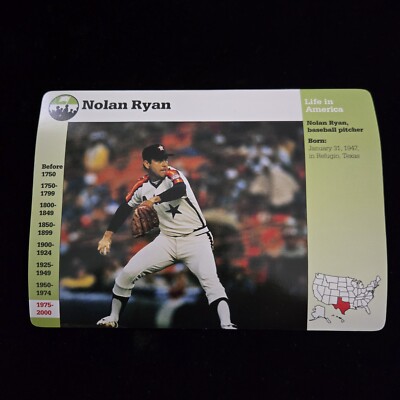 Nolan Ryan Houston Astros Baseball Grolier Story of America 