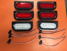 6 Led 6 Oval Trucktrailer Stt Red W Red Lens And Backup Lights