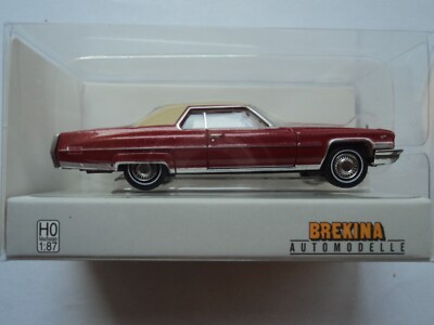 BREKINA  1972  CADILLAC DEVILLE   RED     HO  1/87   PLASTIC