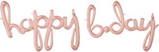 TWO pcks Happy Birthday Air-Filled Rose Gold Balloons Banners, Letter Balloon