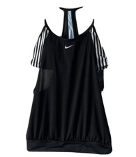 NWT NIKE 2 Piece Tankini Swimsuit Set Black White NESSA397-006 Size M